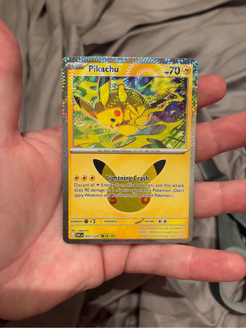 Pikachu Trading Card - Yellow Holo Collectible
